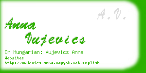 anna vujevics business card